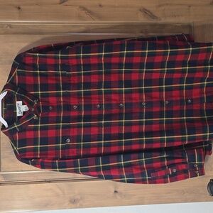 American Eagle Outfitters Red and Navy Plaid Shirt